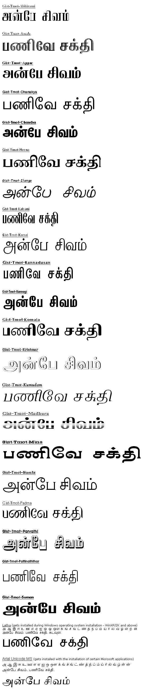 tamil unicode fonts